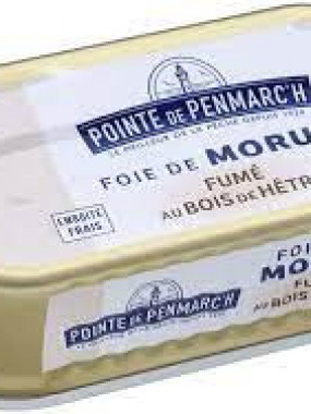 foie de morue fumé au bois de hêtre